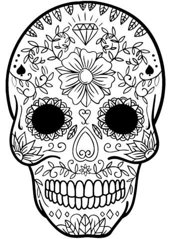 Sugar skull coloring page free printable coloring pages