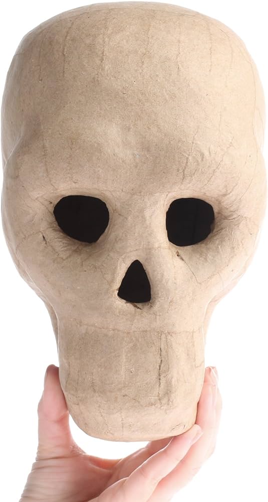 Factory direct craft life size paper mache skull for halloween gothic and day of the dead display