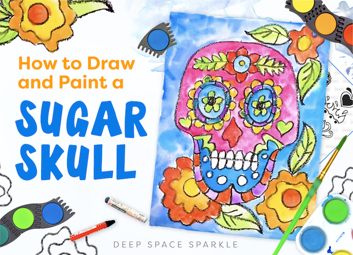 How to draw paint a sugar skull day of the dead celebration project deep space sparkle