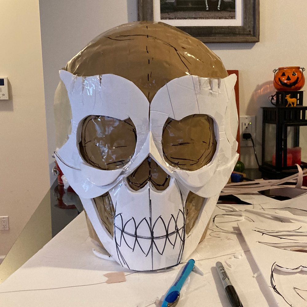 Mardi gras â i made a skull mask of my own damn head