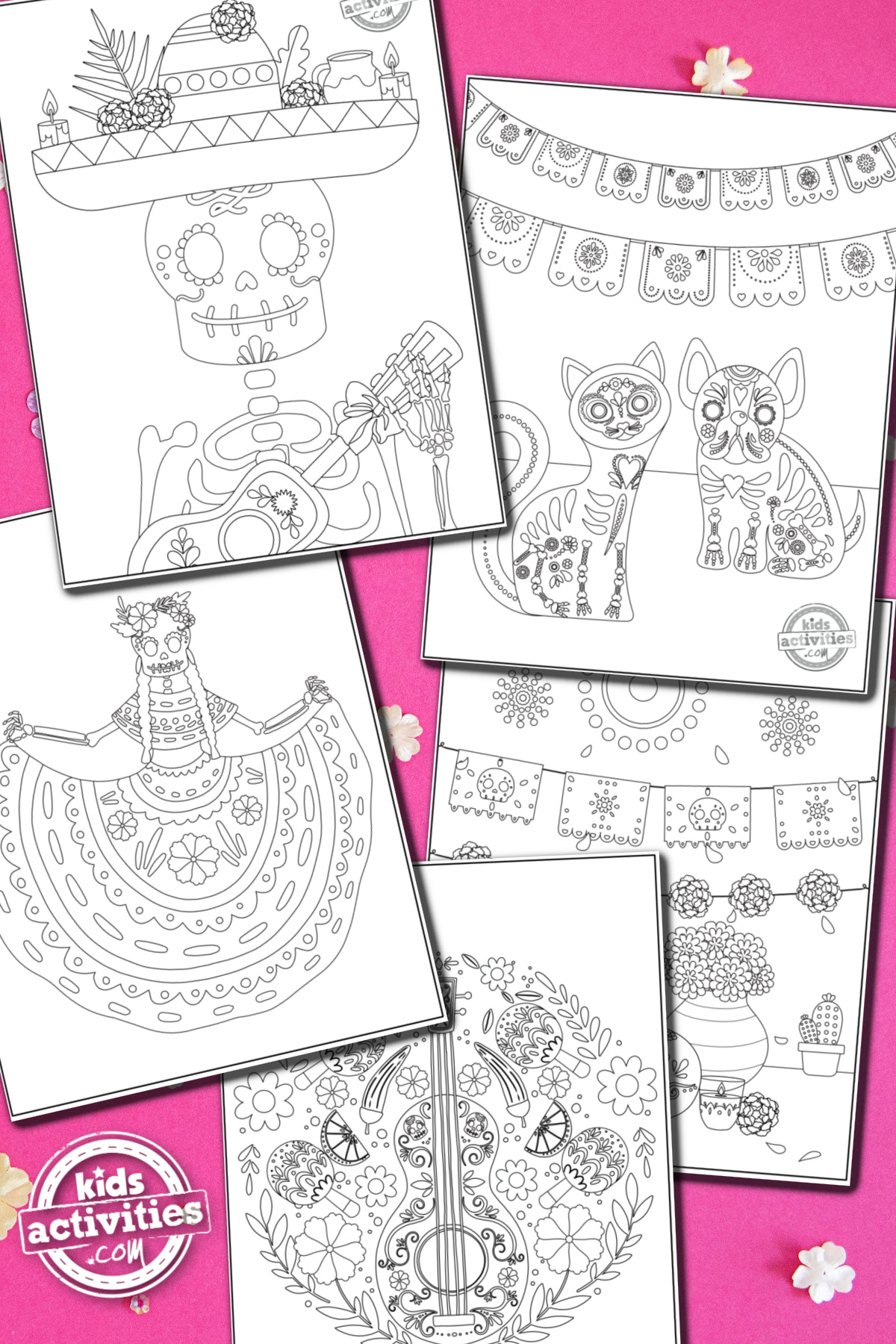 Beautiful day of the dead coloring pages for dia de muertos celebration kids activities blog
