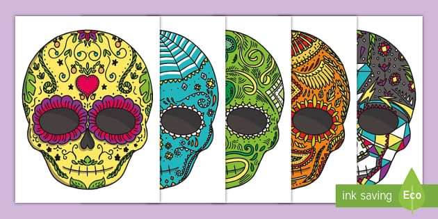 Day of the dead sugar skulls template for kids usa
