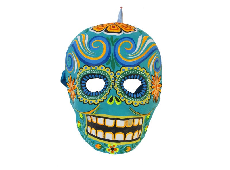 Turquoise skull mask