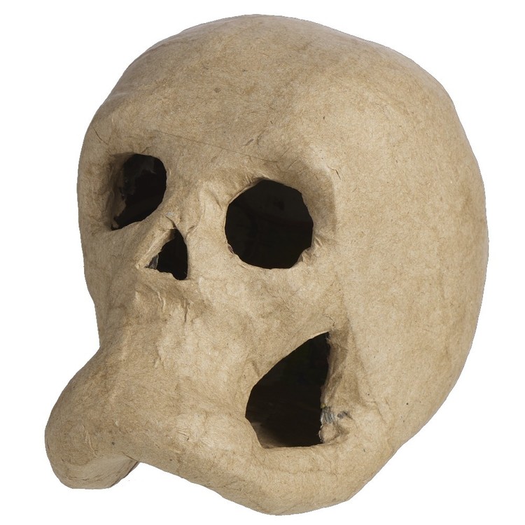 Shamrock craft papier mache skull natural