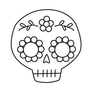 Studio longoria tutorial sequined sugar skull hairclip pin skull template skull coloring pages skull stencil