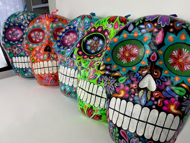 Mexican folk art paper mache mexican sugar skull