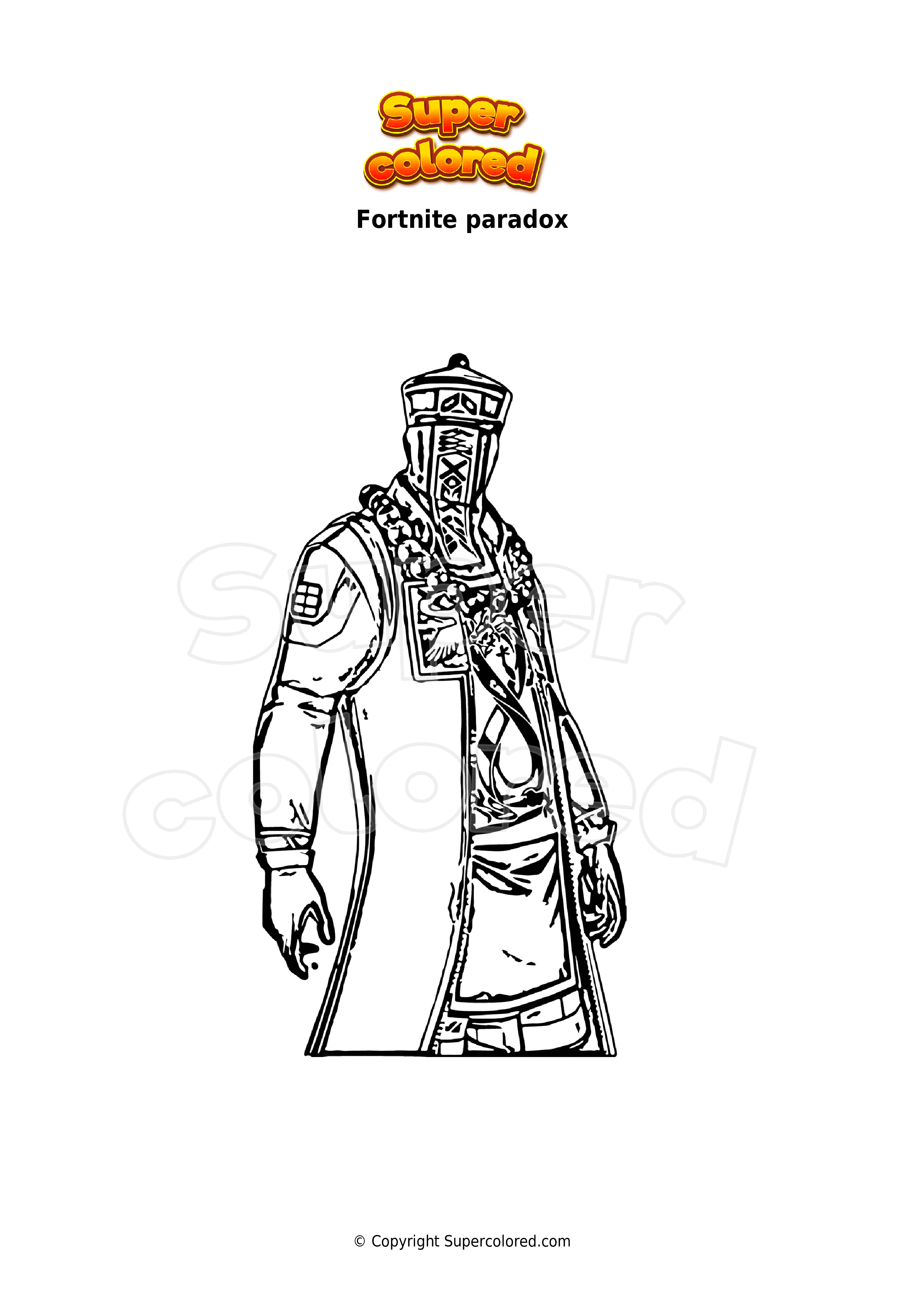 Coloring page fortnite paradox