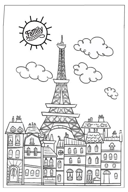 Downloadable travel postcards for kids paris coloring pages coloring books cute coloring pages
