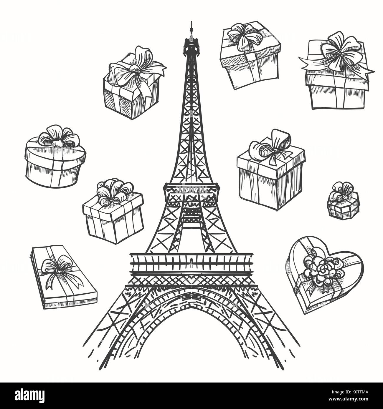 Paris with love cut out stock images pictures