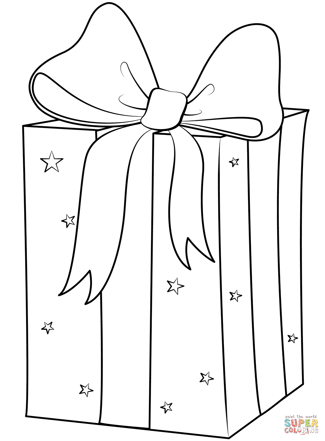 Christmas gift box coloring page free printable coloring pages