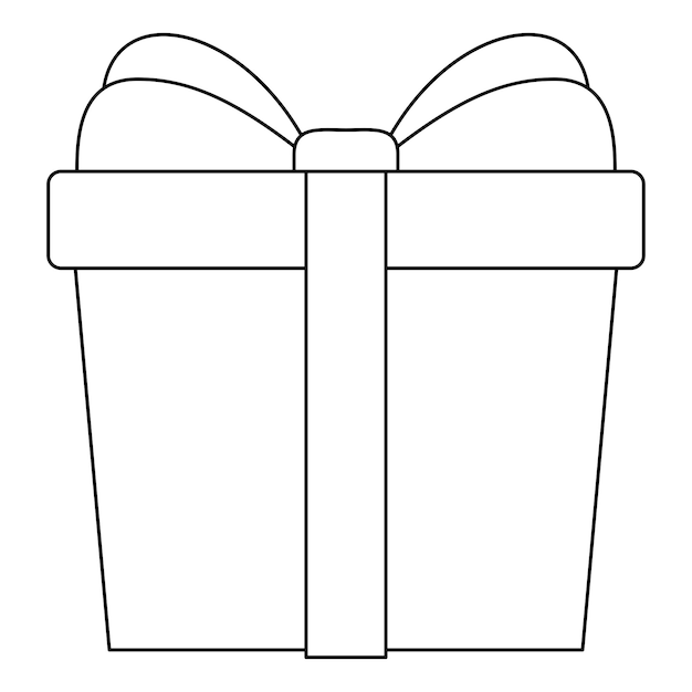 Premium vector coloring page with gift box for kids