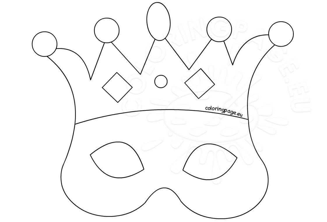 Paper crown party favor template coloring page