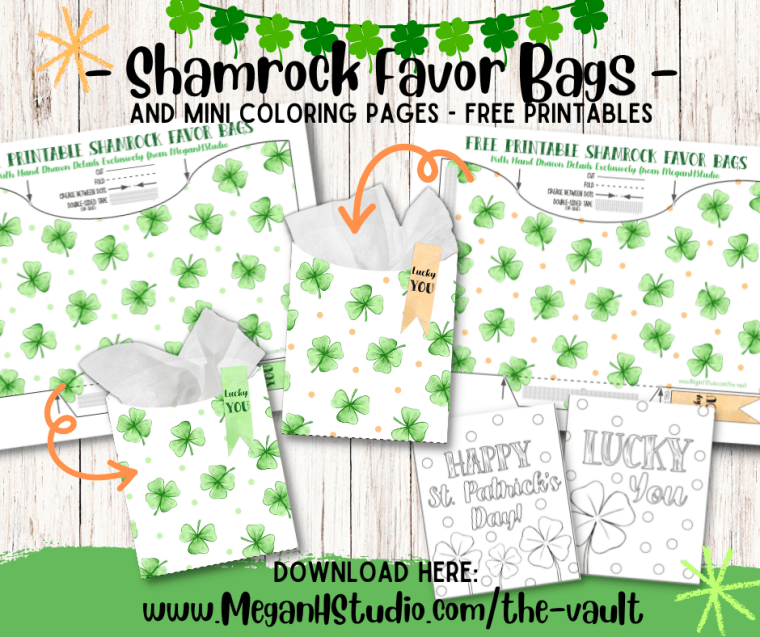 Shamrock favor bags free printables