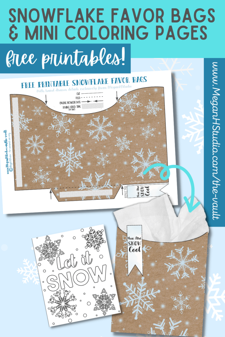 Free printable snowflake favor bags