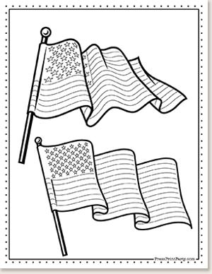 Free coloring pages of the american flag for kids