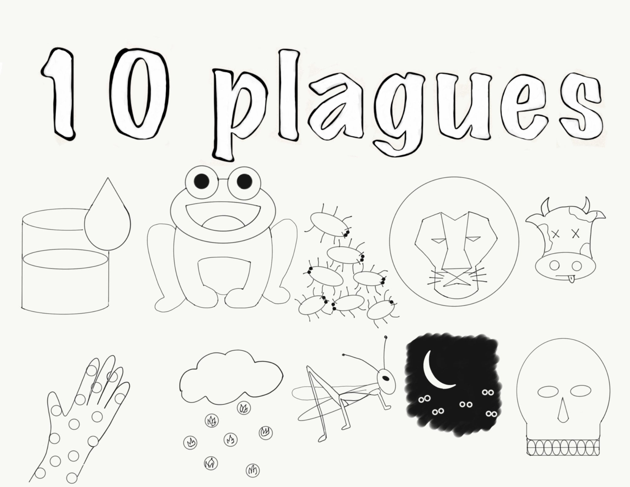 Passover coloring page plagues