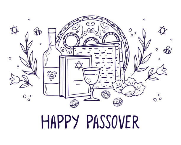 Passover seder stock illustrations royalty