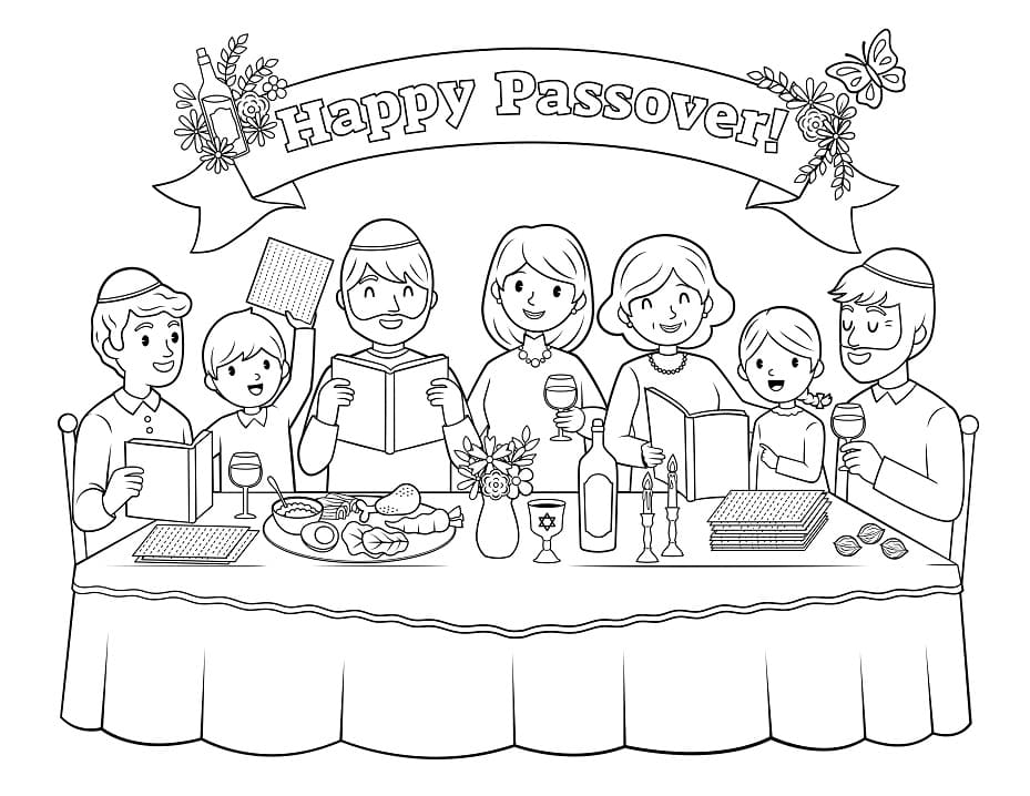 Passover poster coloring page