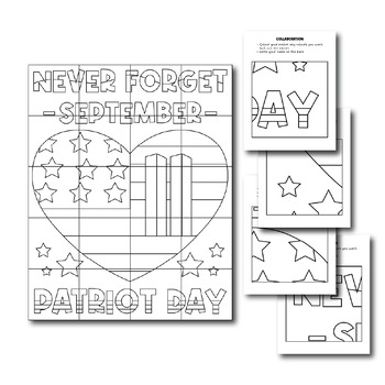 Patriot day collaborative art poster september coloring pages activities