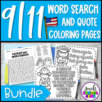 Patriot day september th activities word search and coloring pages bundle
