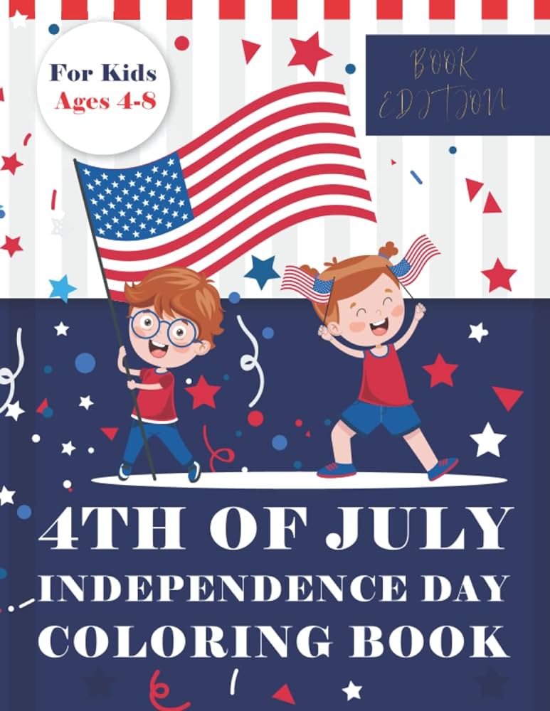 Th of july independence day coloring book for kids ages