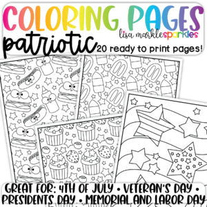 Th of july patriotic coloring pages printable pdf activity