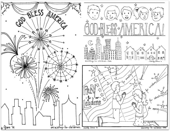 Patriotic coloring book for the th of july
