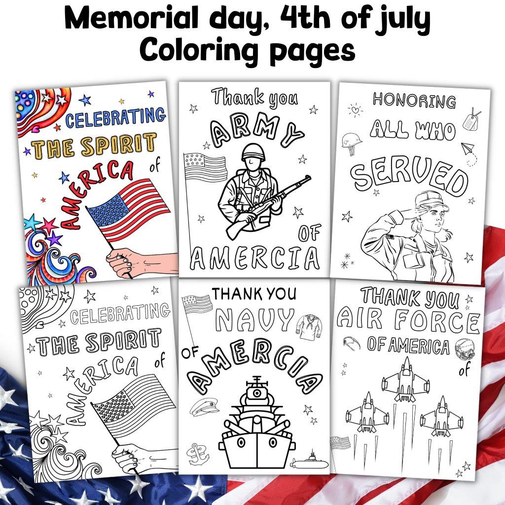 Memorial day coloring pages th of july usa patriotic made by teachers