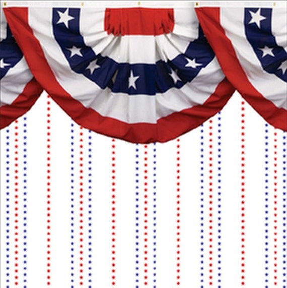 Dollhouse wallpaper patriotic star stripe bunting border