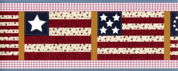 Americana star spangled wallpaper border rustic patriotic