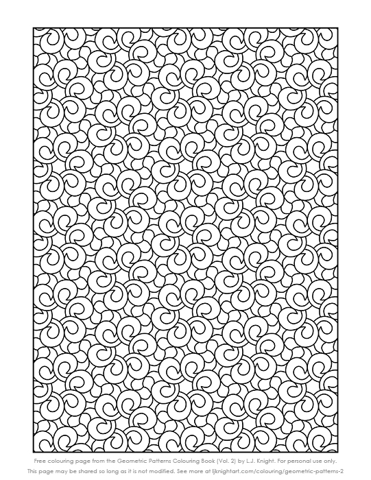 Free abstract geometric pattern printable colouring page lj knight art