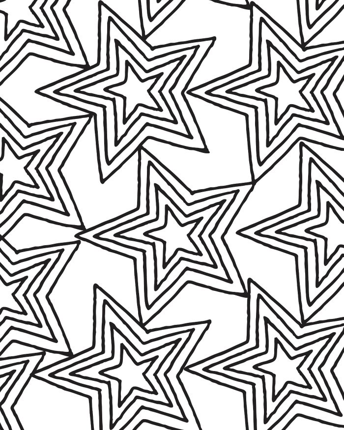 Free printable star pattern coloring page