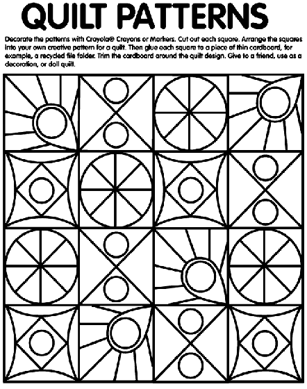 Quilt patterns coloring page