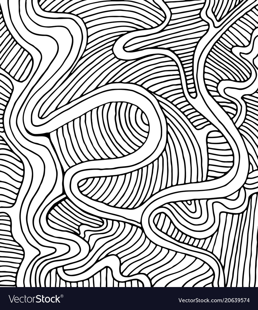 Coloring page doodle wave pattern royalty free vector image