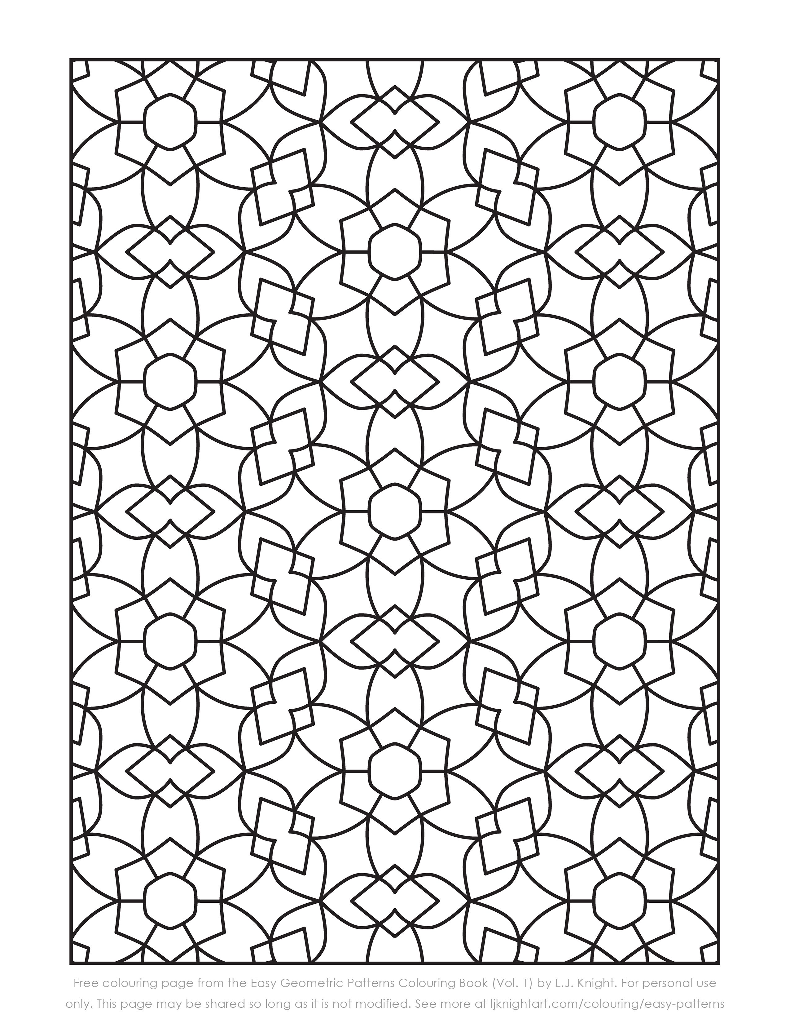 Free easy pattern colouring page geometric coloring pages pattern coloring pages coloring pages
