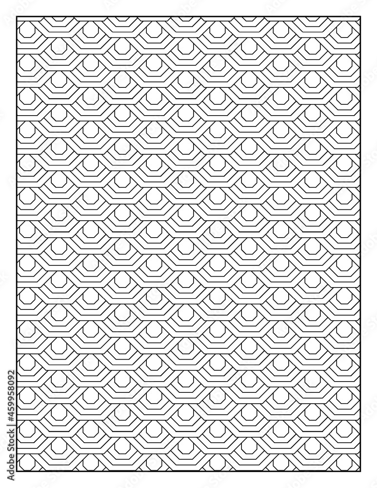 Geometric pattern coloring pages for coloring book or background black and white pattern pages vector
