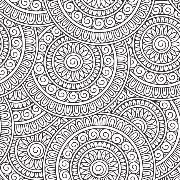 Doodle background in vector with doodles flowers and paisley stock illustration