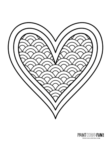 Printable heart coloring pages a huge collection of hearts for coloring crafting learning at