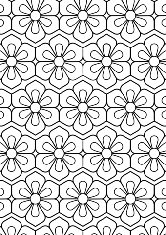 Flower pattern coloring page free printable coloring pages geometric coloring pages pattern coloring pages abstract coloring pages