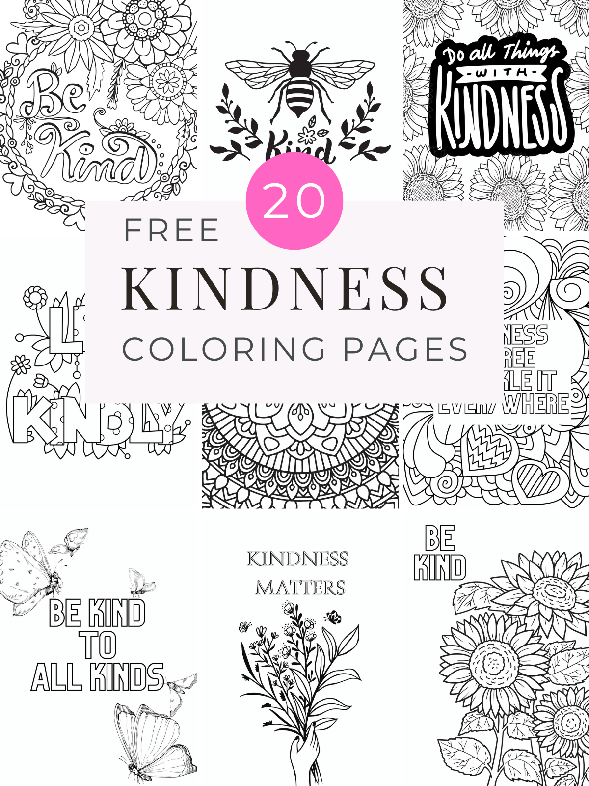 Free kindness coloring pages