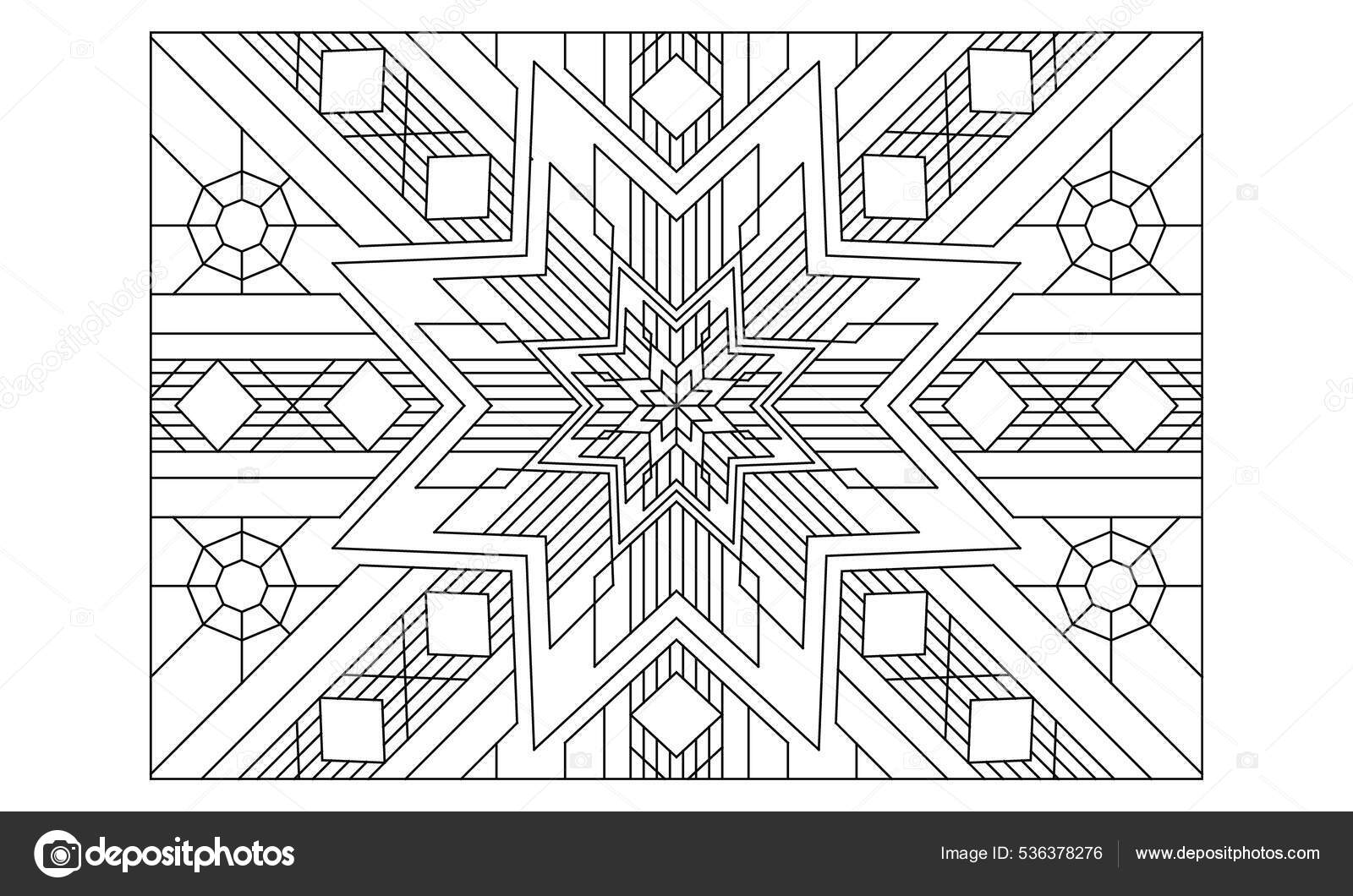 Landscape coloring pages adults coloring coloring page octagonal mandala stock vector by vectorari