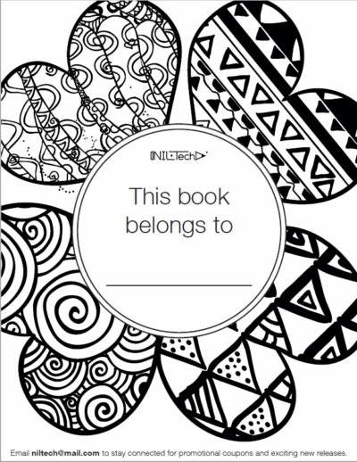 Adult coloring book with stress relieving heart patterns