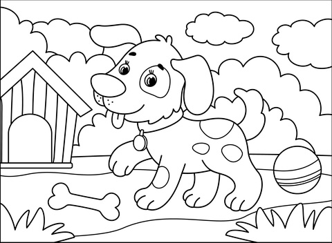 Dog coloring page free printable coloring pages