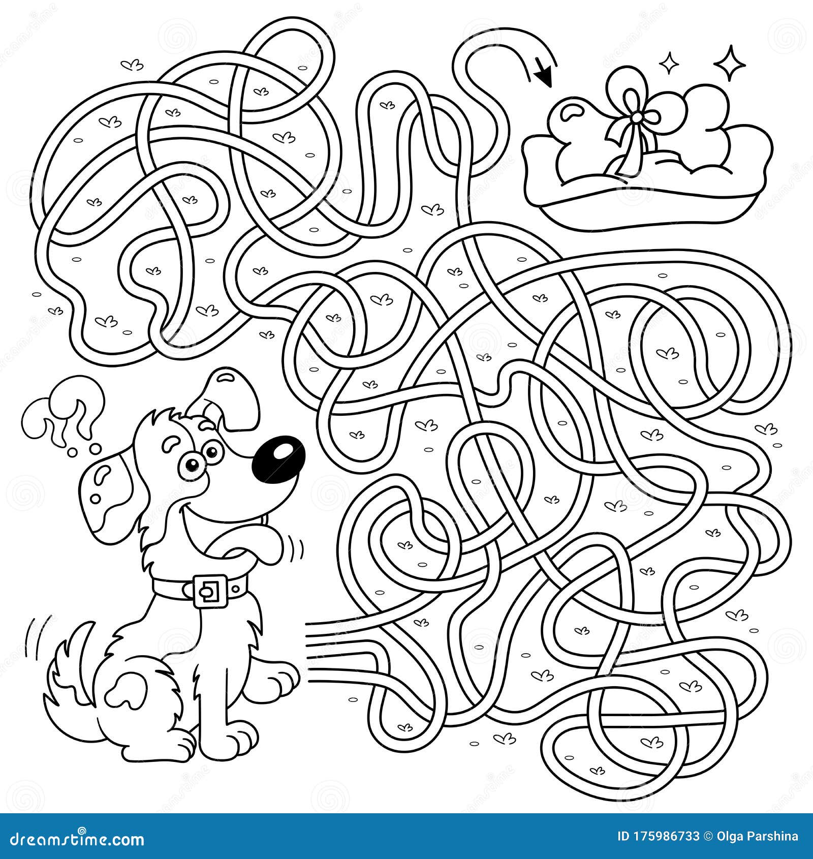 Maze or labyrinth game for preschool children puzzle tangled road matching game stock vector