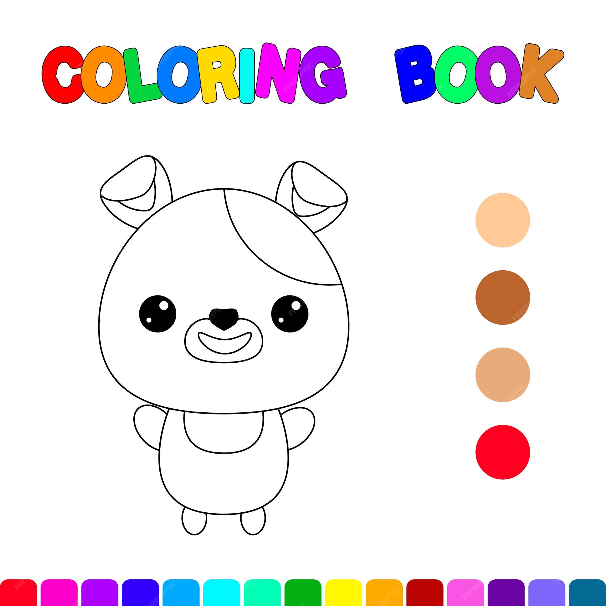 Premium vector coloring book with a dogcoloring page for kidseducational games for preschool children worksheet