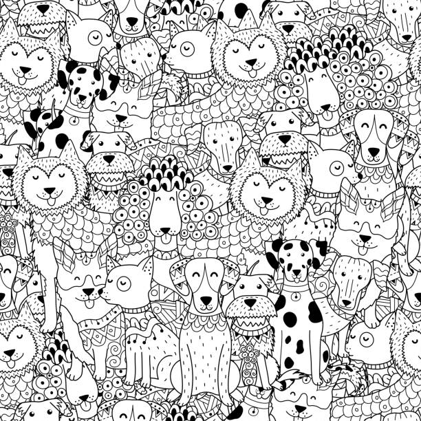 Dog coloring page stock photos pictures royalty