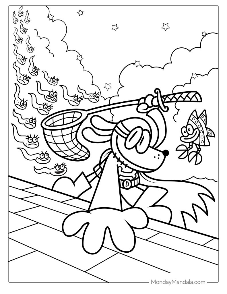 Dog man coloring pages free pdf printables