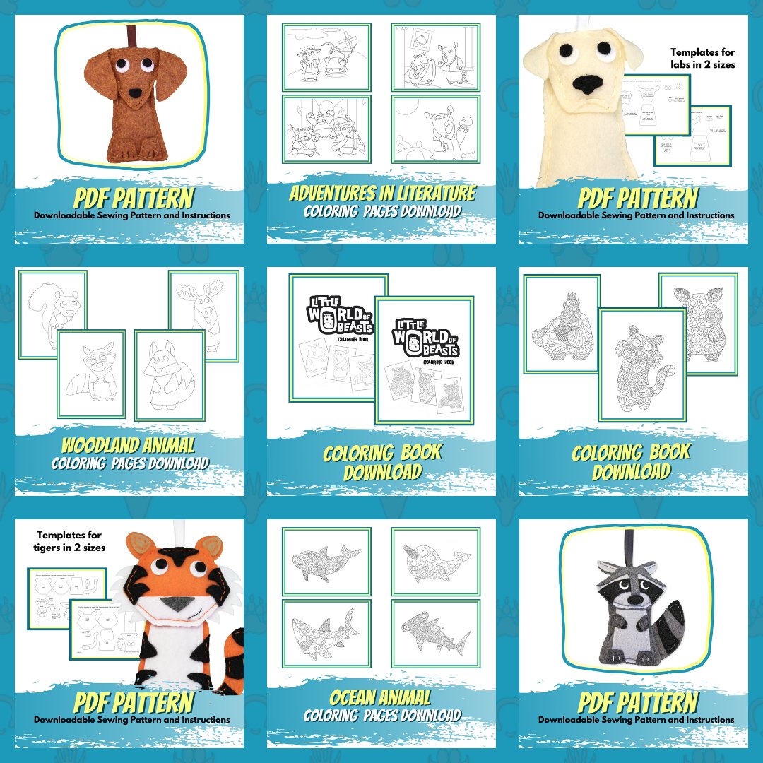 Coloring patterns kits â little world of beasts