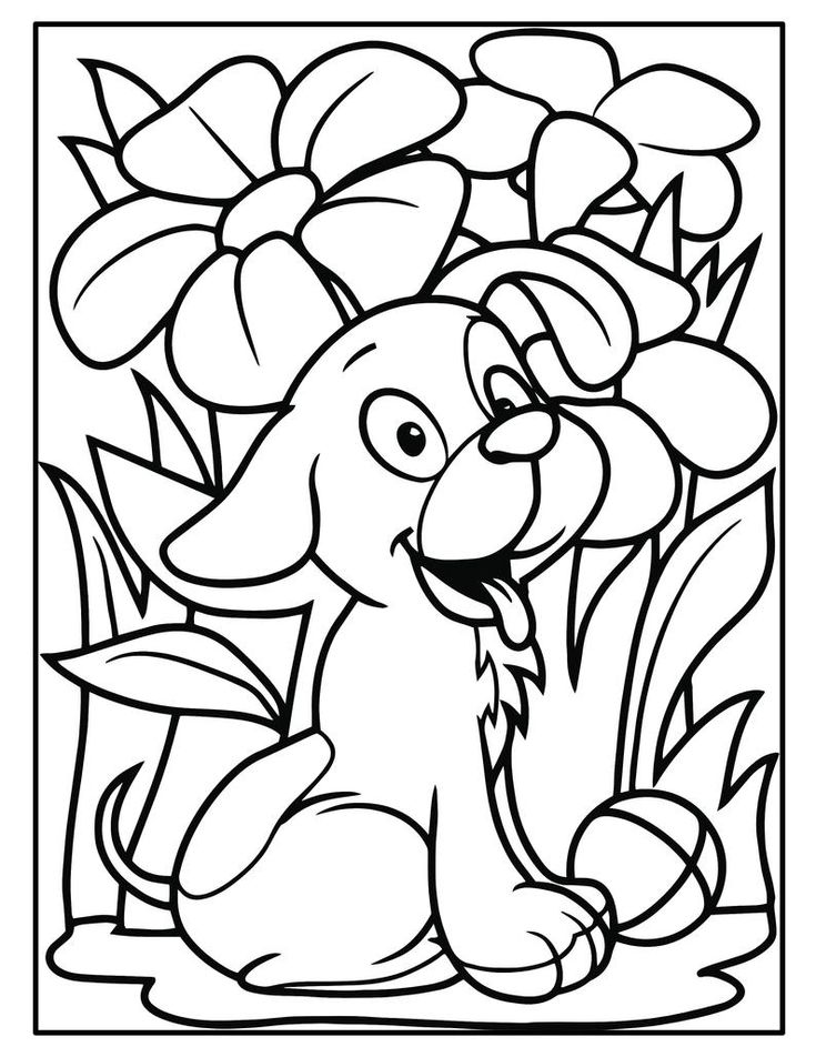 Printable puppy coloring pages kids party games birthday favor coloring sheet baby shower activities school class teacher games