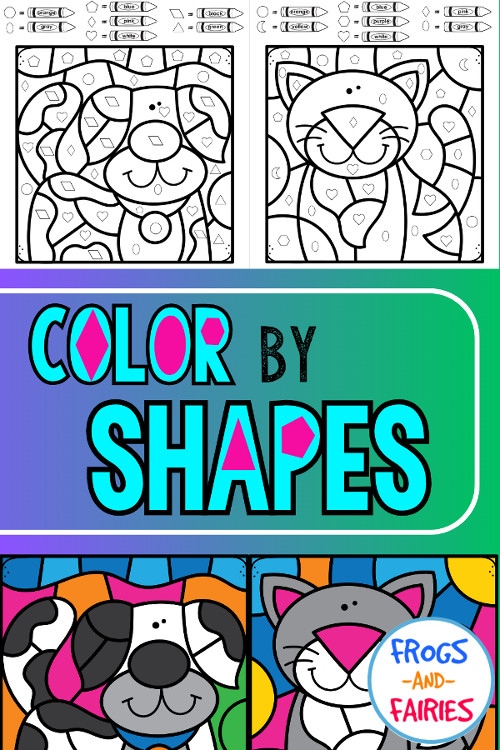 Pets color by code â d shapes â frogs and fairies